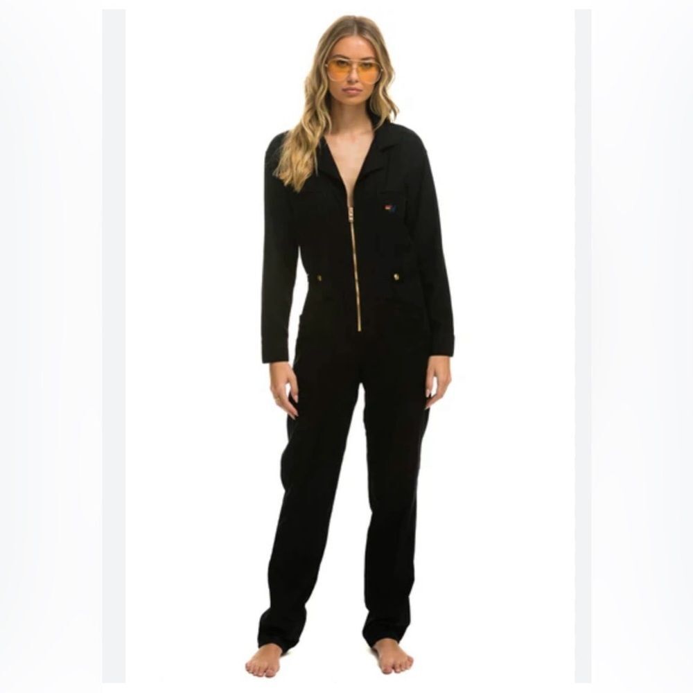 Aviator Nation UNISEX TWILL FLIGHT SUIT - BLACK